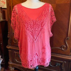 Beautiful "Midnight Velvet" Salmon Colored Top